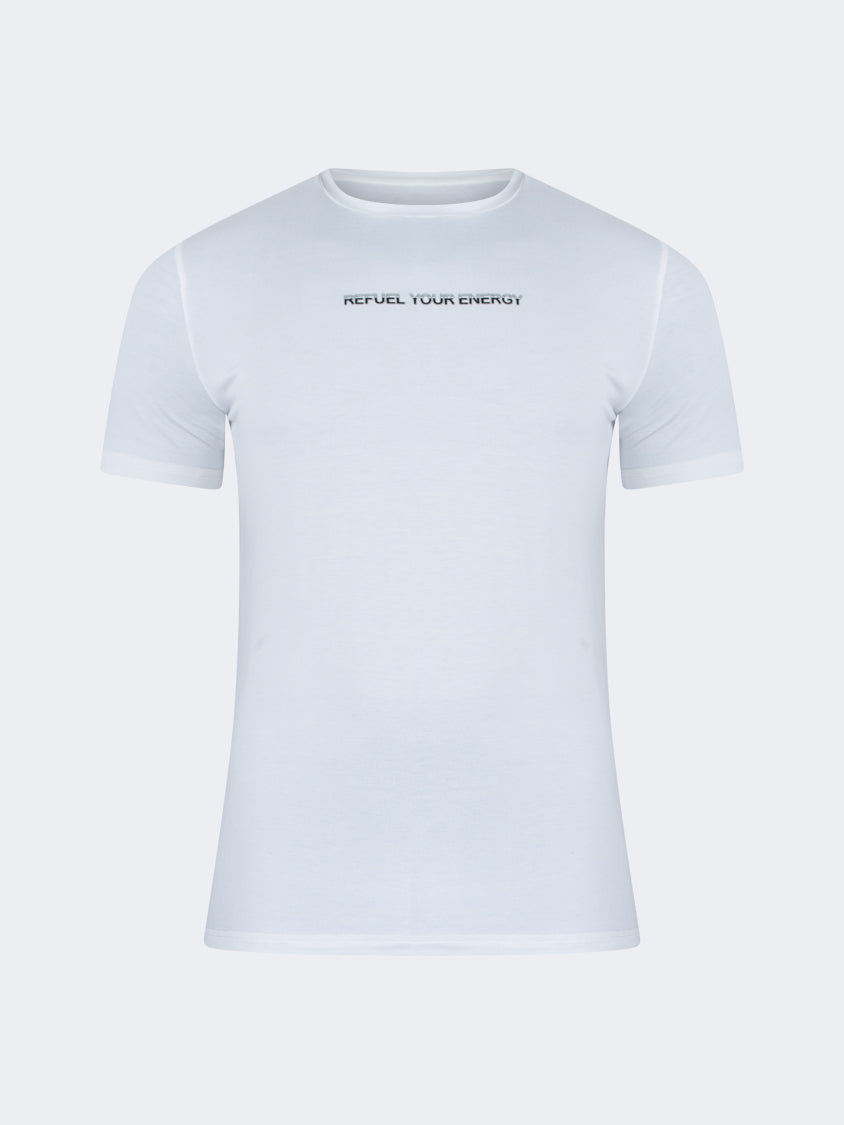 Oil And Gaz Comfortable Men Sportwear T-Shirt R-Neck White