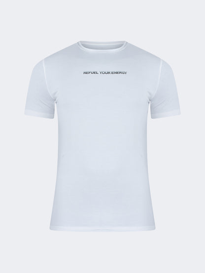 Oil And Gaz Comfortable Men Sportwear T-Shirt R-Neck White