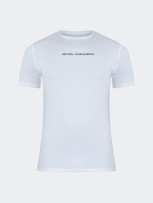 Oil & Gaz Comfortable Men Sportwear T-Shirt R-Neck White