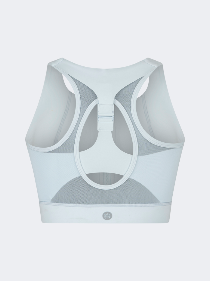 Oil&amp;Gaz Open Back Women Training Longline Bra Blue