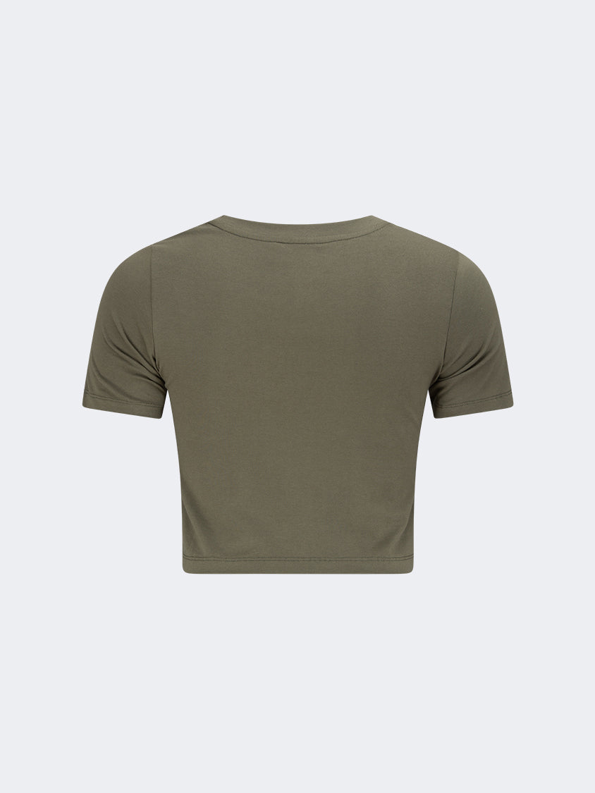 Oil And Gaz Round Neck Women Lifestyle T-Shirt Olive