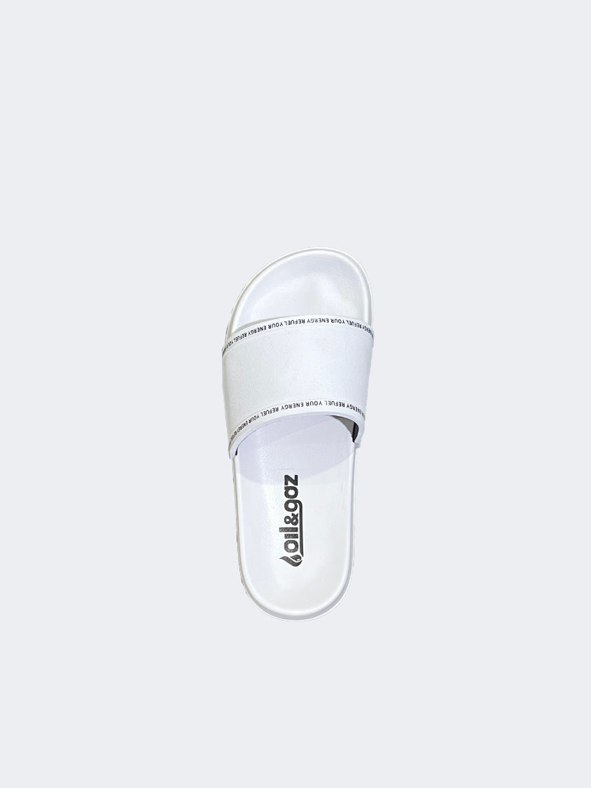 Oil And Gaz Open Slide Men Lifestyle Slippers White