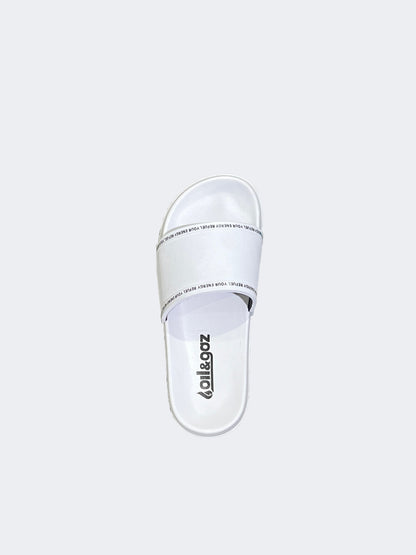 Oil And Gaz Open Slide Men Lifestyle Slippers White