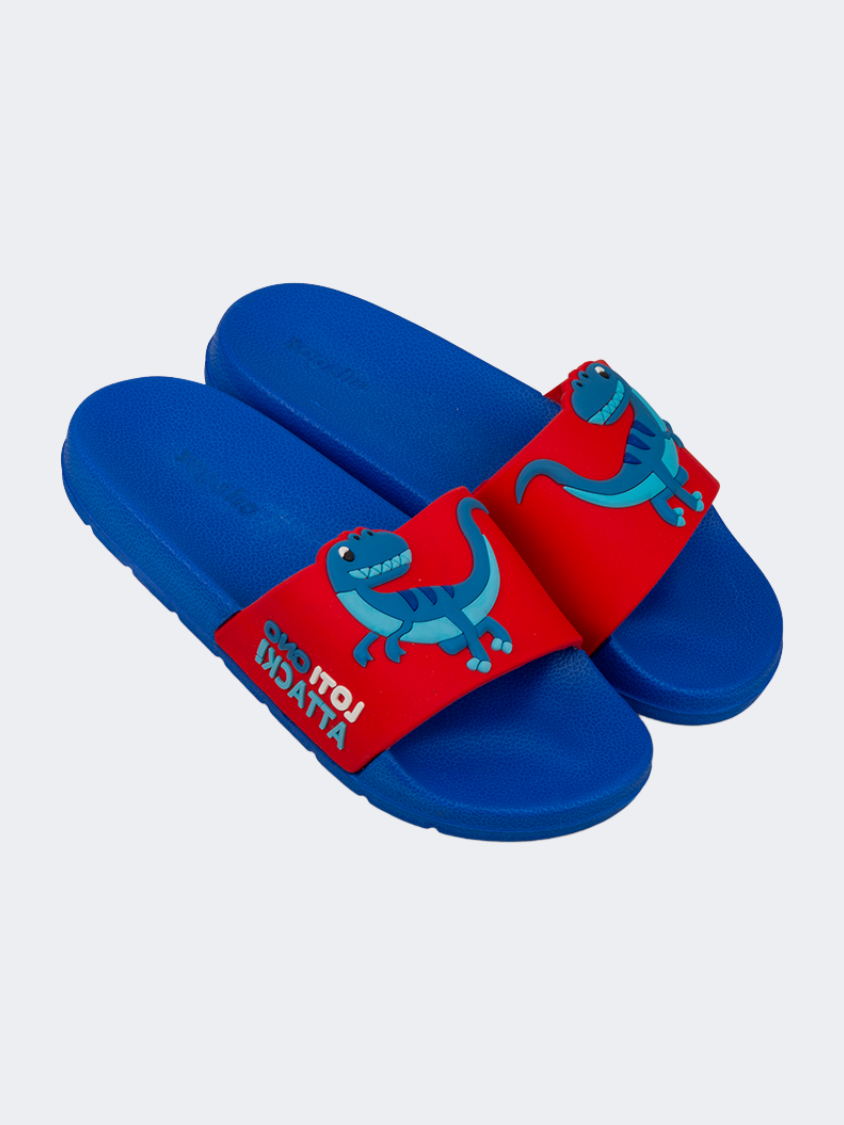 Oil And Gaz Casual Beach Kids Slide Royal Blue