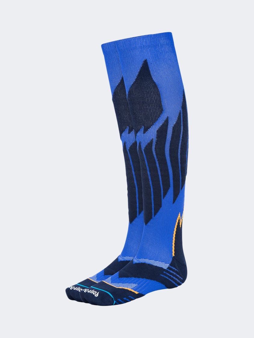 Oil And Gaz Warm Unisex Skiing Over The Calf Socks Blue/Navy