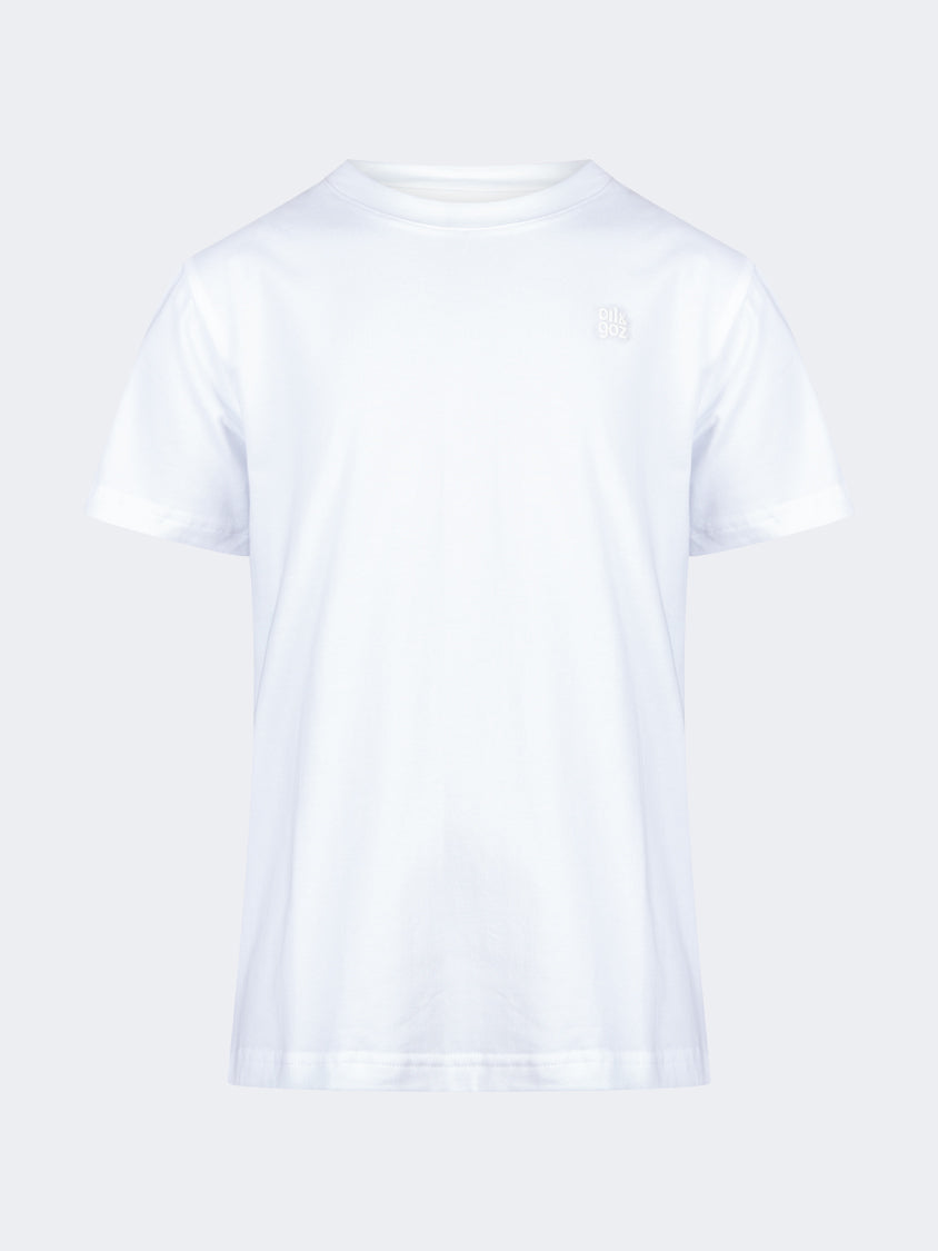 Oil And Gaz Casual Kids Lifestyle Round Neck T-Shirt  White