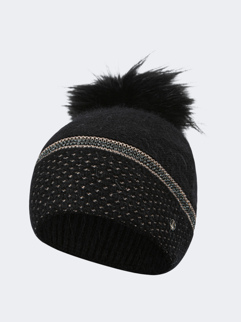 Oil And Gaz Warm Women Lifestyle Pom Beanie Black