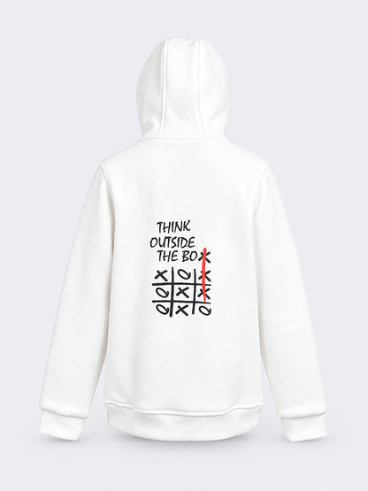 Oil &amp; Gaz Brushed Kids Lifestyle Hoodie Wth Pocket White