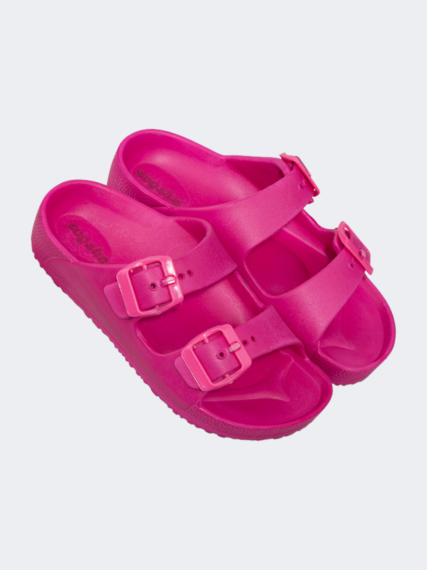 Oil And Gaz Chic Beach Kids-Girls Stripe Slide Fuchia