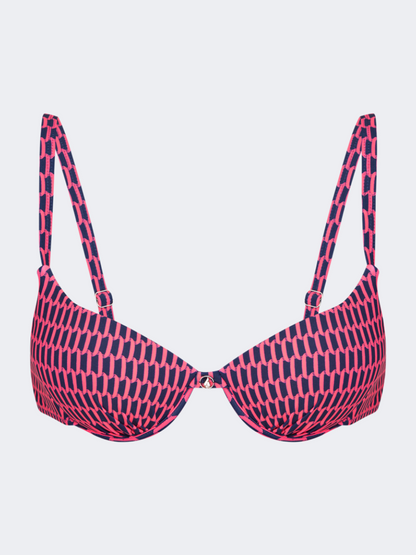 Oil And Gaz Comfortable Women Beach Bra Coral/Navy
