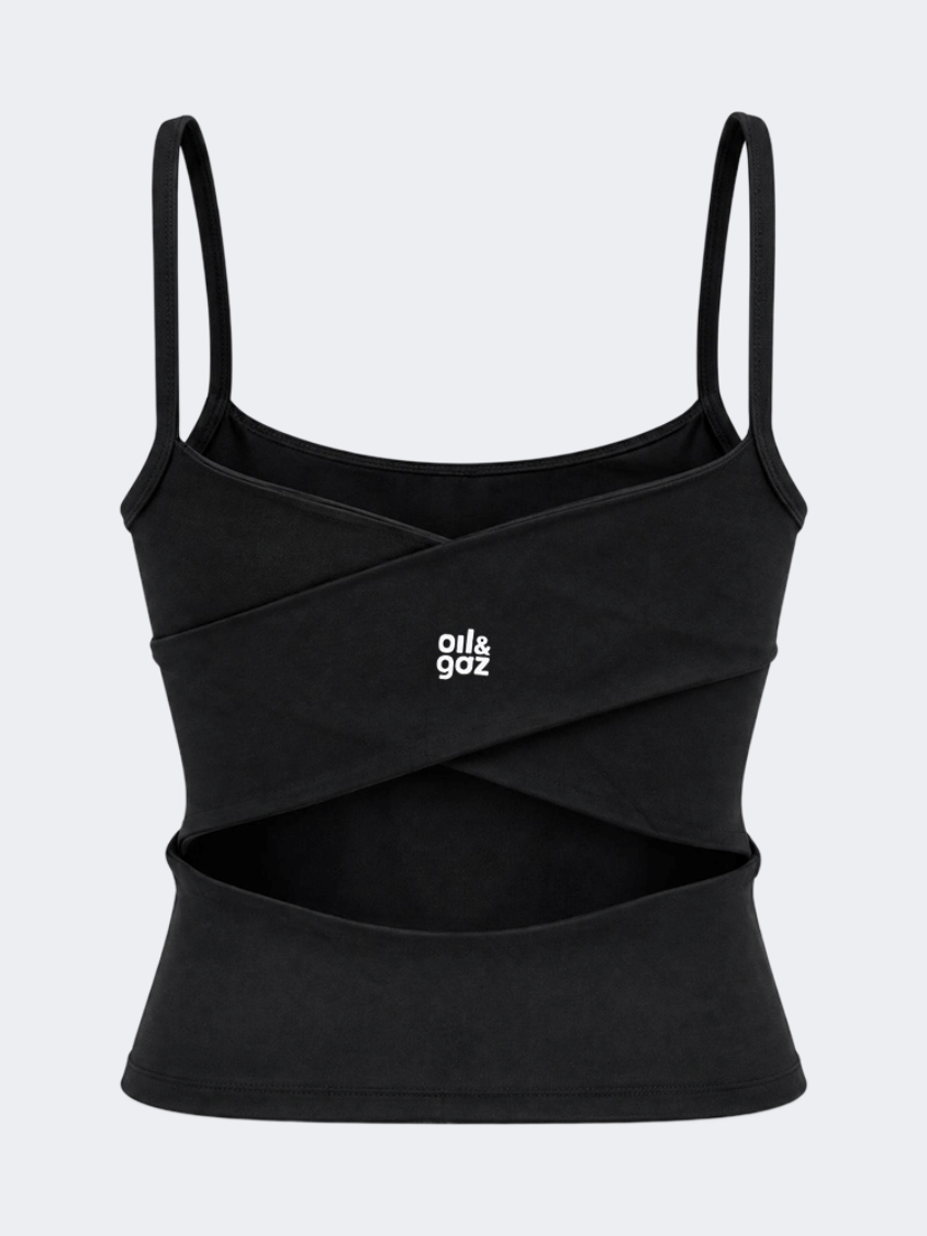 Oil &amp; Gaz Comfortable Women Lifestyle Cross Back Tank Black