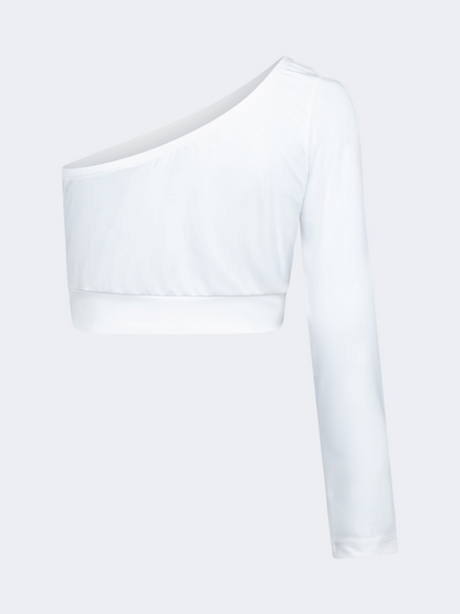 Oil&amp;Gaz Off-Shoulder Kids-Girls Lifestyle Crop Top White