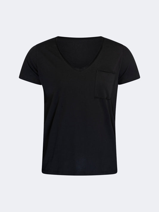 Oil & Gaz Classic Women Lifestyle V-Neck T-Shirt Black
