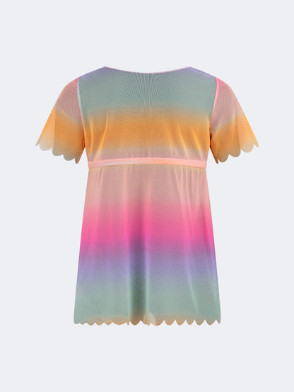 Oil And Gaz Colorful Kids-Girls Beach Dress Pink