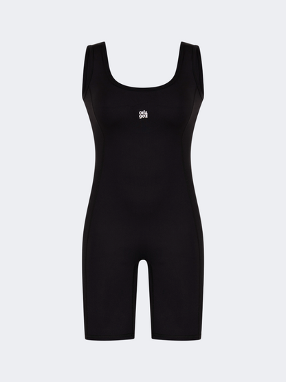 Oil And Gaz Sleeveless Short Women Lifestyle Jumpsuit Black