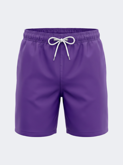 Oil &amp; Gaz Breathable Men Beach Solid Swim Short Purple