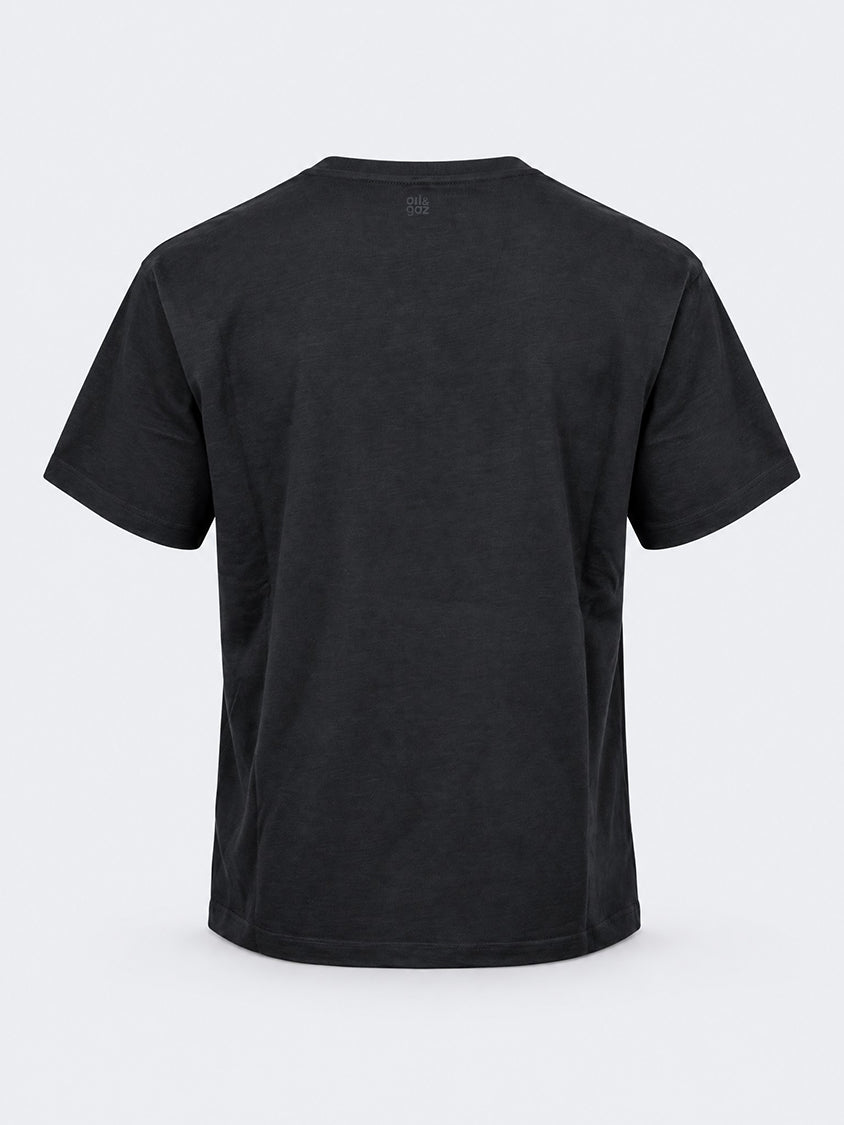 Oil &amp; Gaz Casual Men Lifestyle T-Shirt Black