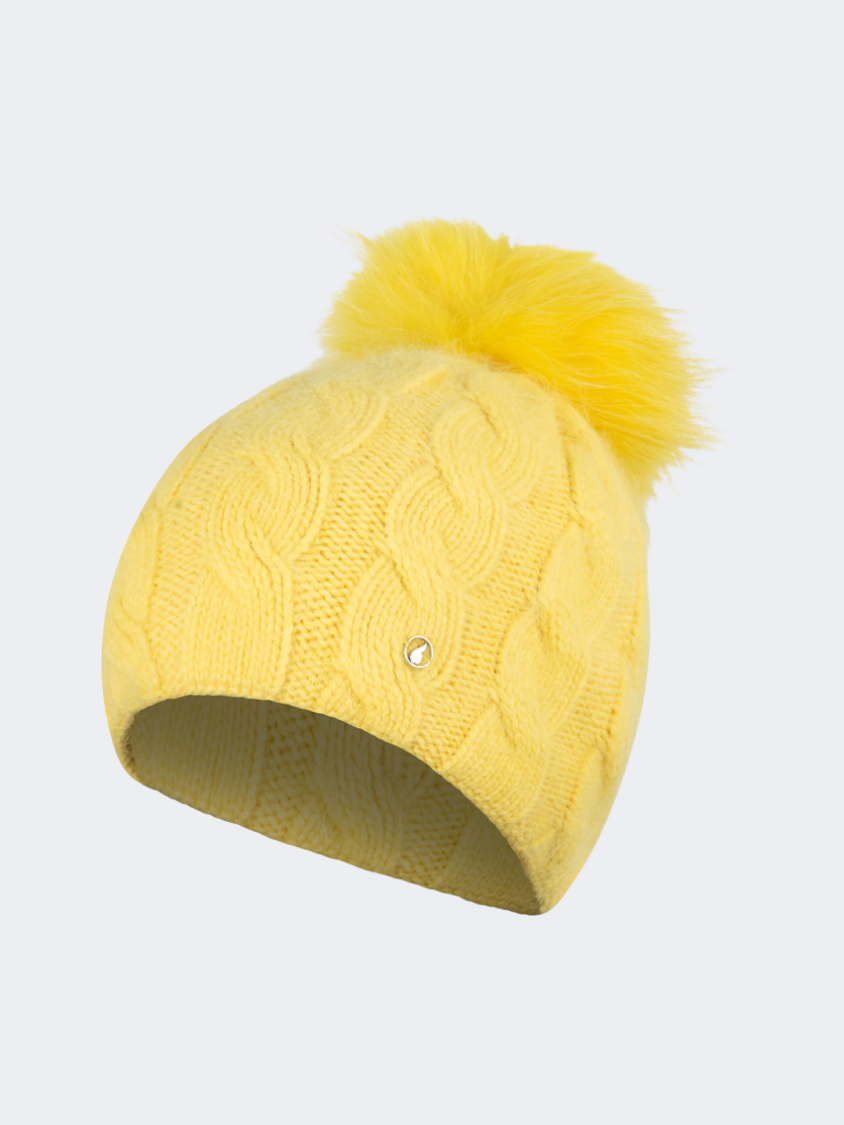 Oil And Gaz Warm Women Lifestyle Pom Beanie Yellow