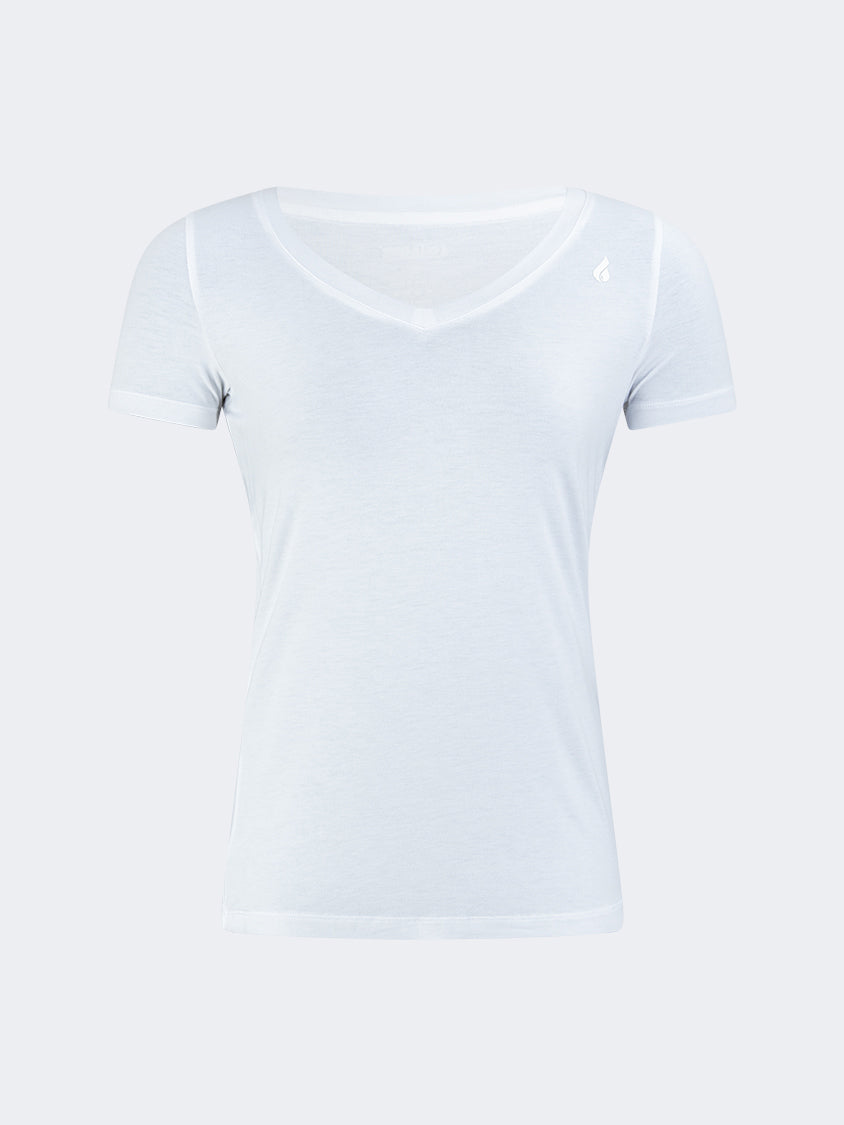 Oil And Gaz V Necck Women Lifestyle T-Shirt White