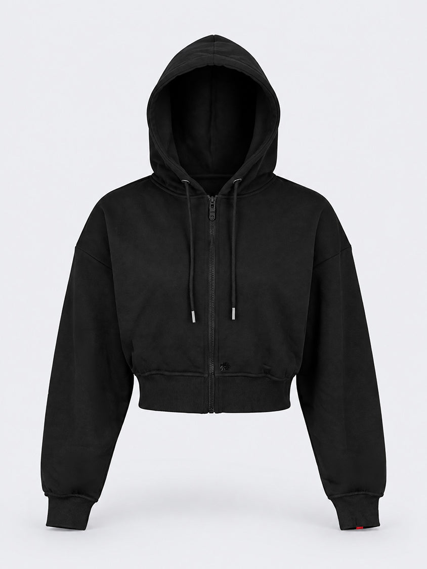 Oil &amp; Gaz Casual Women Lifestyle Full Zip Pullover Hoodie Black