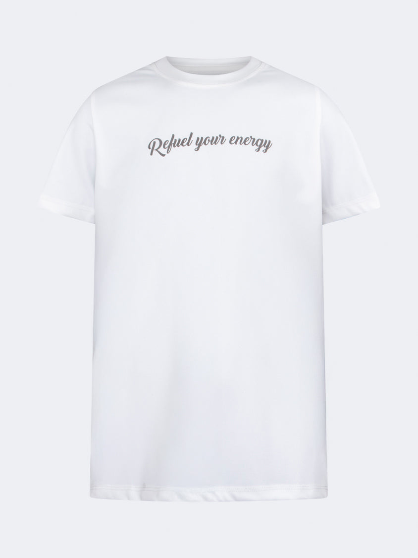 Oil And Gaz Classic Kids-Girls Lifestyle R-Neck T-Shirt White