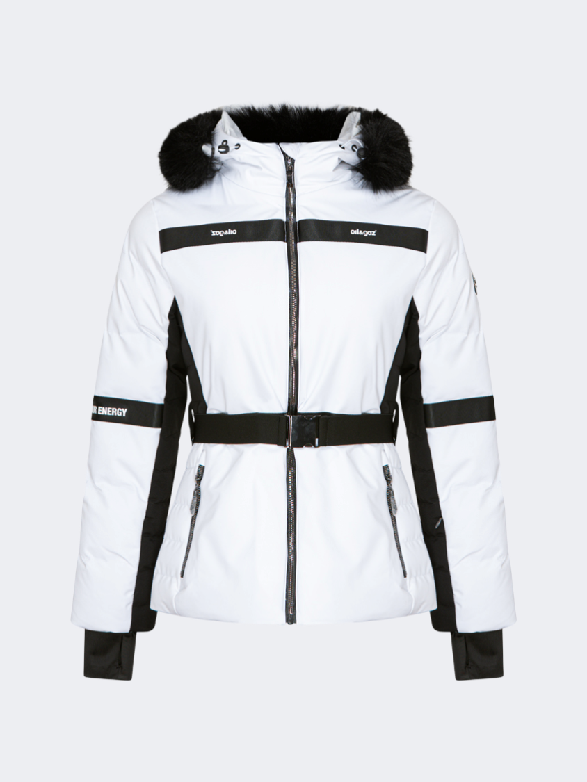 Oil&Gaz Breathable Women Ski Jacket White+Black+Gun