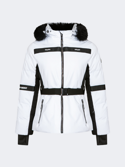 Oil&amp;Gaz Breathable Women Ski Jacket White+Black+Gun