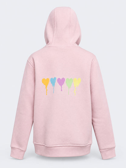 Oil &amp; Gaz Brushed Kids-Girls Lifestyle Hoodie Wth Pocket Pink