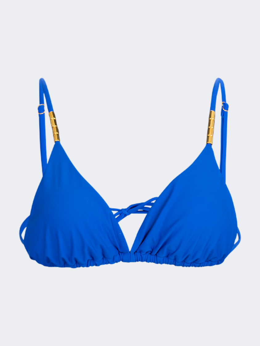 Oil And Gaz Adjustable Women Beach Bra Blue