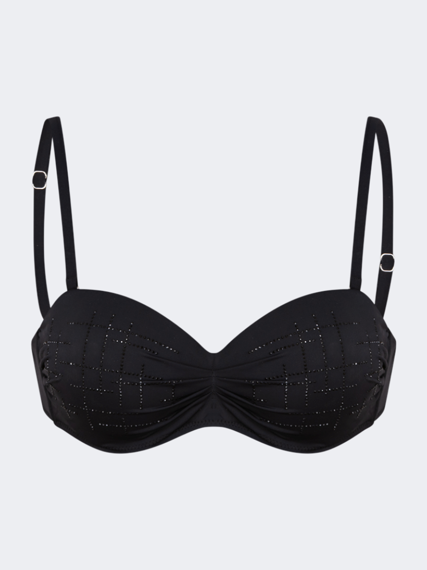 Oil And Gaz Comfortable Women Beach Bra Black