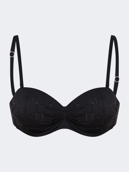 Oil And Gaz Comfortable Women Beach Bra Black