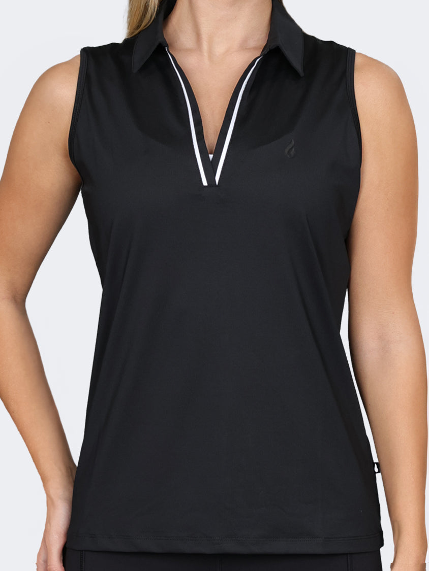 Oil And Gaz Slim Fit Women Fitness Tank Black