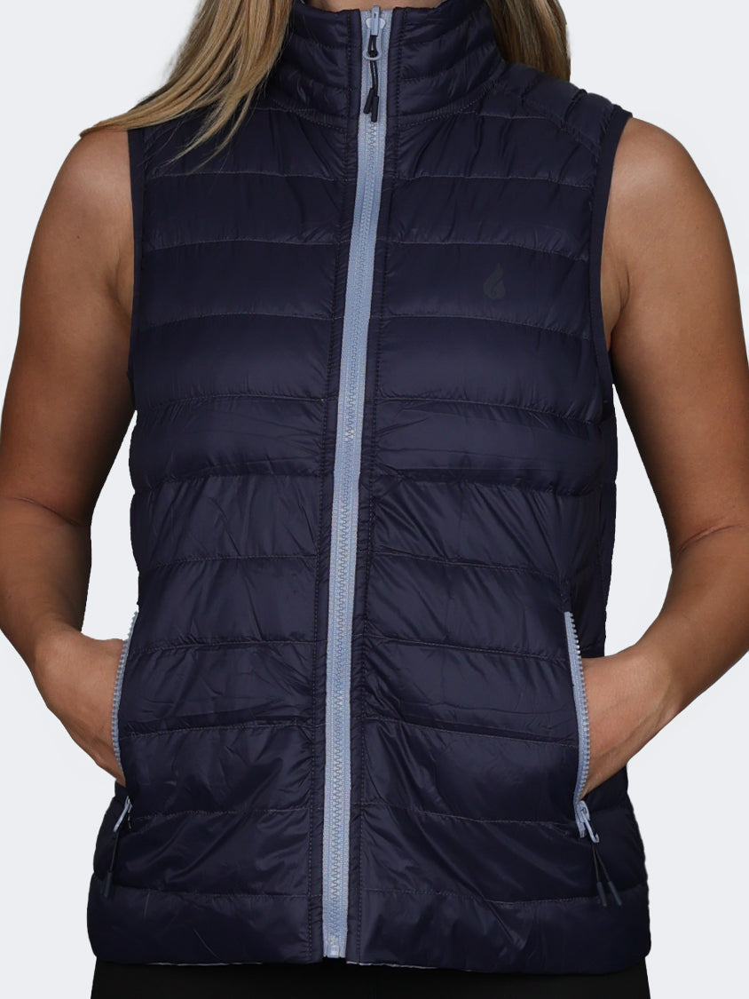 Oil And Gaz Reversible Down Women Lifestyle Vest Navy/Light Blue