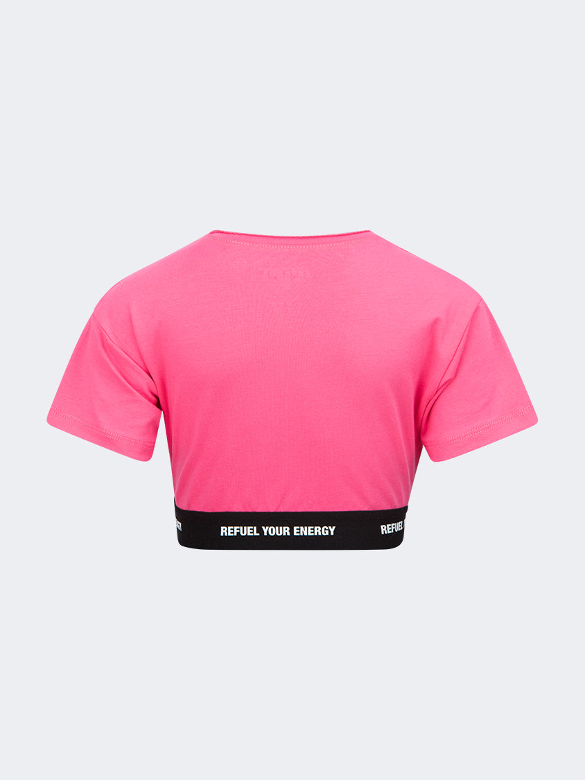 Oil And Gaz Plain Kids-Girls Lifestyle T-Shirt Fuchsia