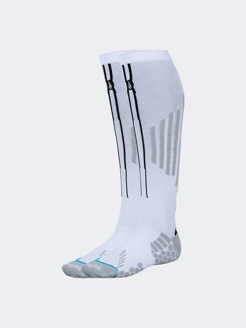 Oil And Gaz Warm Unisex Football Over The Calf Socks White/Grey