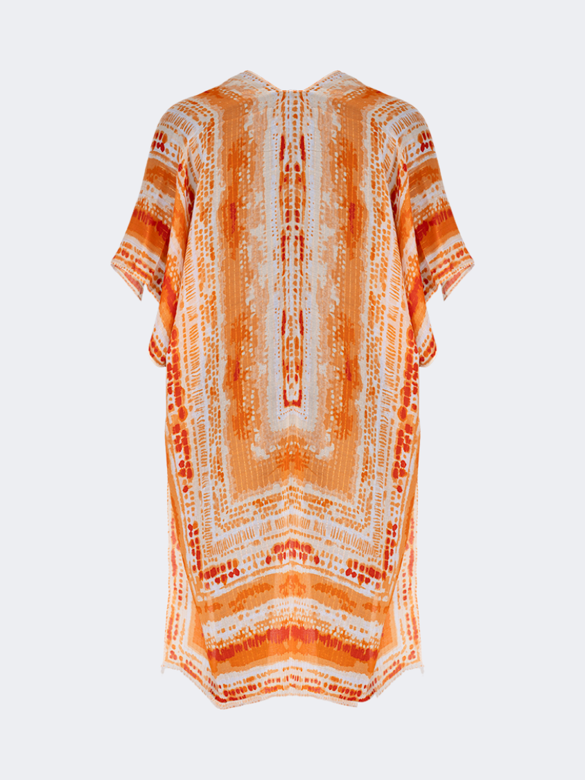 Oil And Gaz Elegant Women Beach Poncho Coral