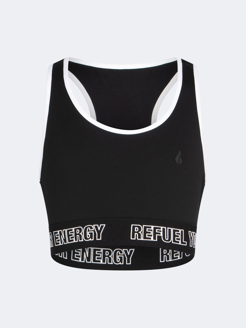 Oil And Gaz Breathable Kids-Girls Lifestyle Sports Bra Black