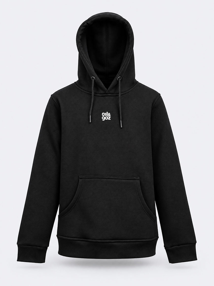 Oil &amp; Gaz Brushed Kids Lifestyle Hoodie Wth Pocket Black