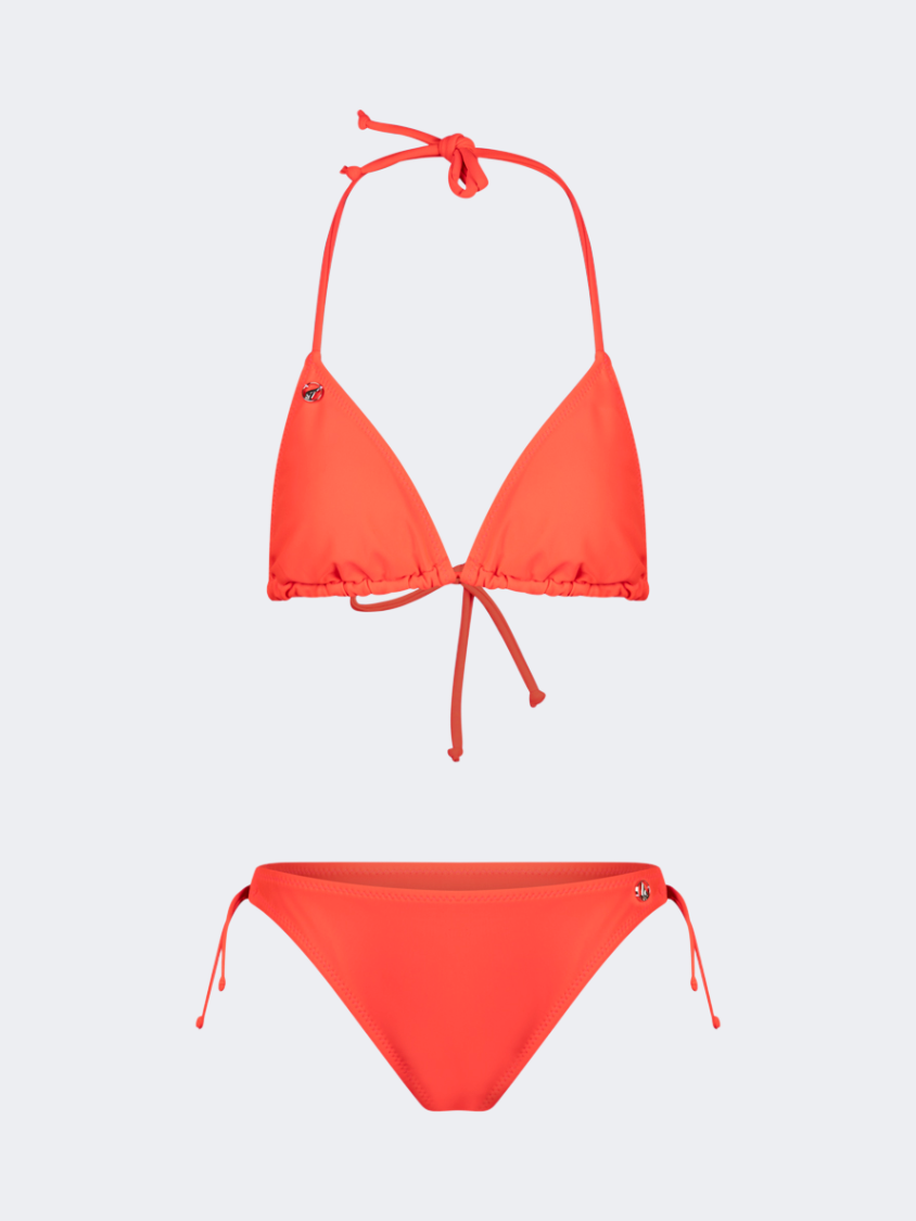 Oil And Gaz Flattering Kids-G Beach Bikini Set Fire Red