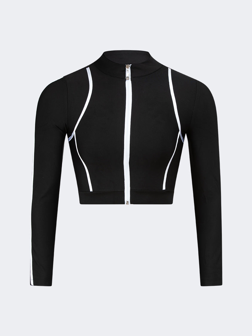 Oil &amp; Gaz Short Cut Women Lifestyle Jacket Black/White