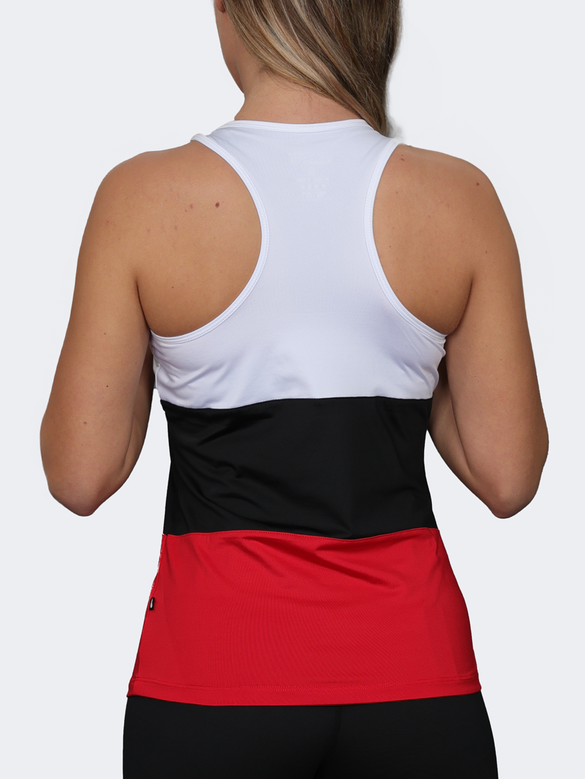 Oil And Gaz Plain Regular Fit Women Fitness Tank Black/Red/White