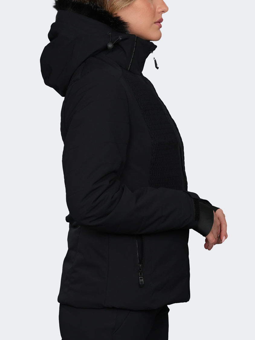 Oil And Gaz Mid Cut With Hood Women Skiing Jacket Black