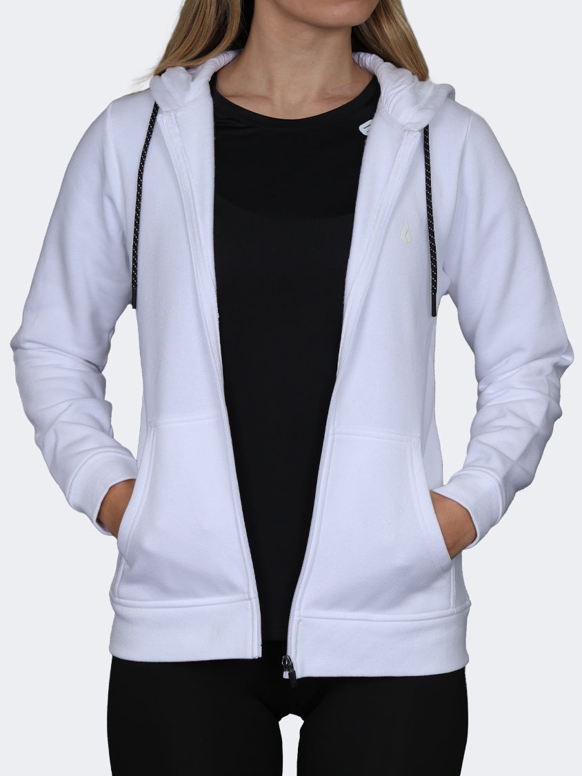 Oil And Gaz Full Zip Women Lifestyle Hoody White