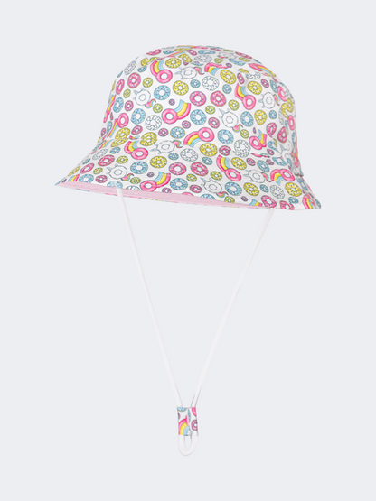 Oil And Gaz Cute Kids Beach Buchet Hat White/Purple