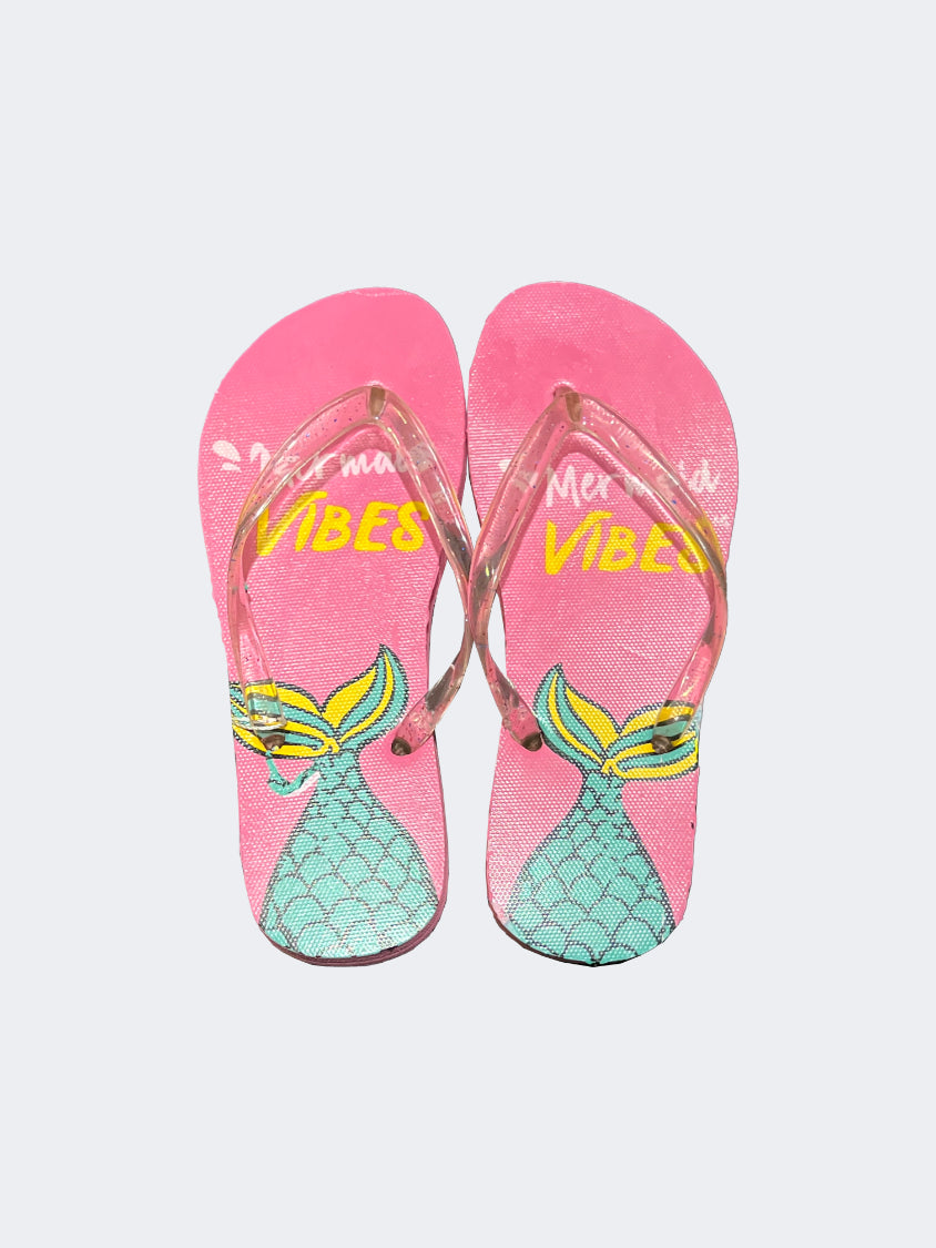 Oil And Gaz Sheet Kids Beach Slippers Pink