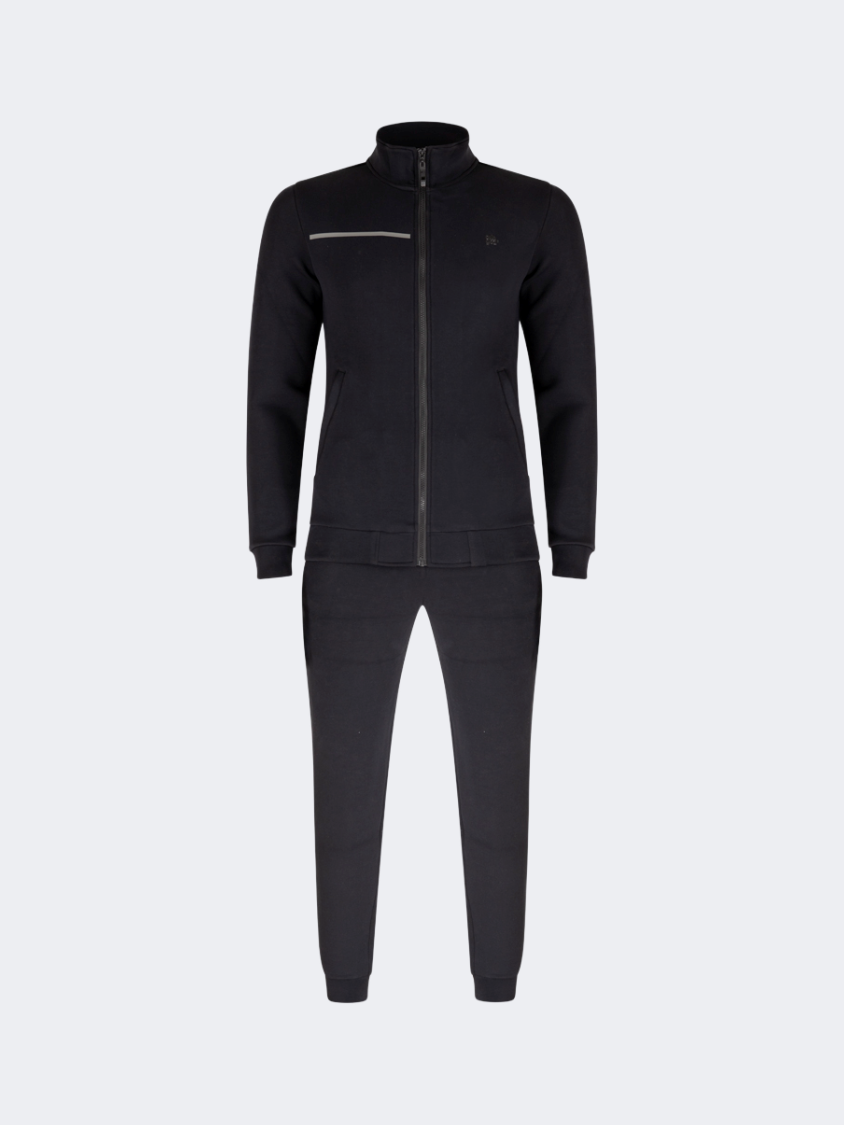 Oil & Gaz Casual Men Lifestyle Full Zip Suit Black/Grey