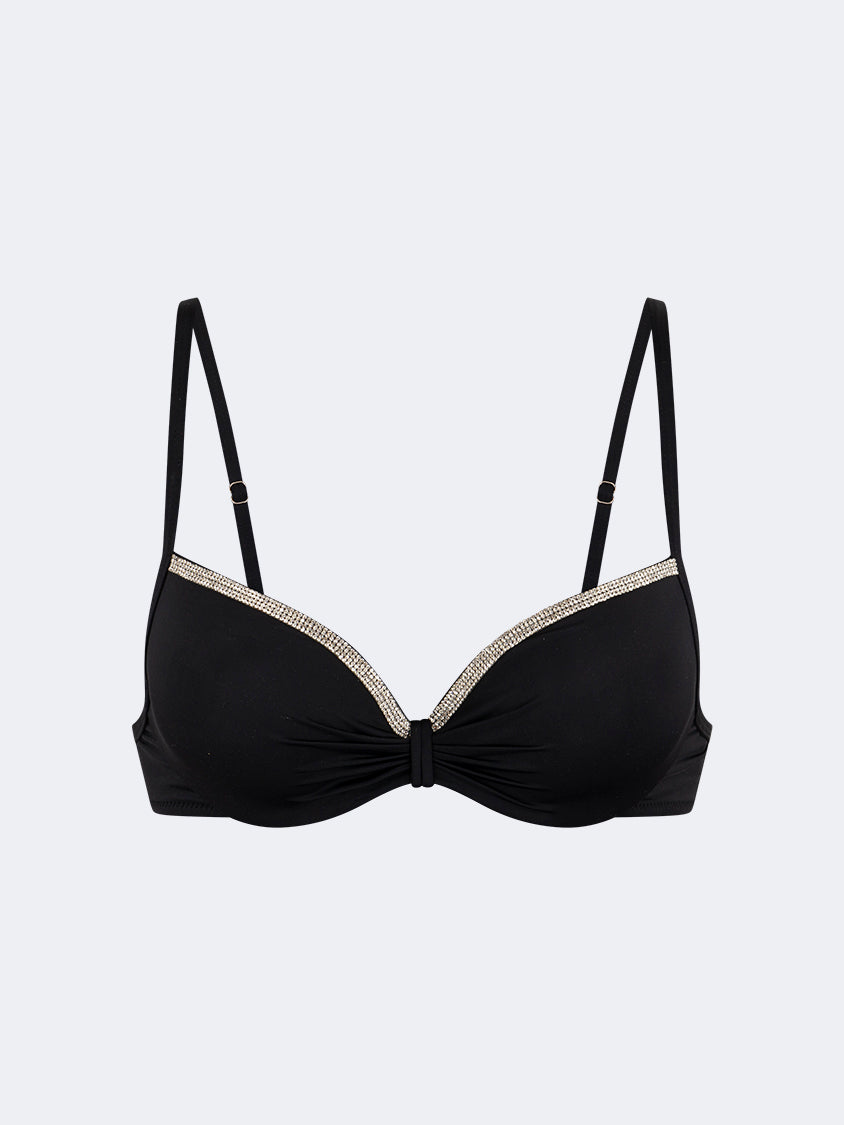 Oil And Gaz Stylish Women Beach Shelf Bra Black