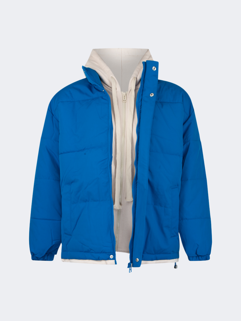 Kddds036 Unisex Hooded Puffer Jacket Blu