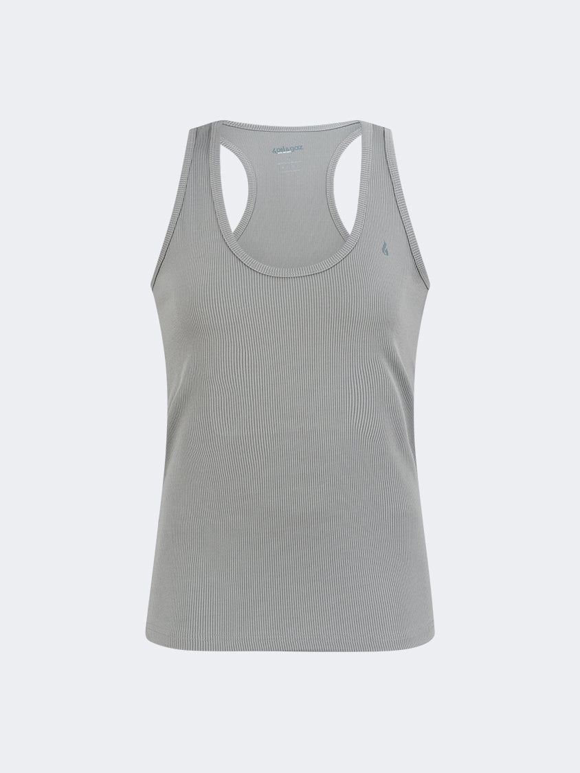 Oil And Gaz Ribbed Women Training Tank Grey