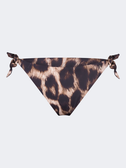 Oil And Gaz Comfortable Leopard Women Beach Tie Side Bottom Black